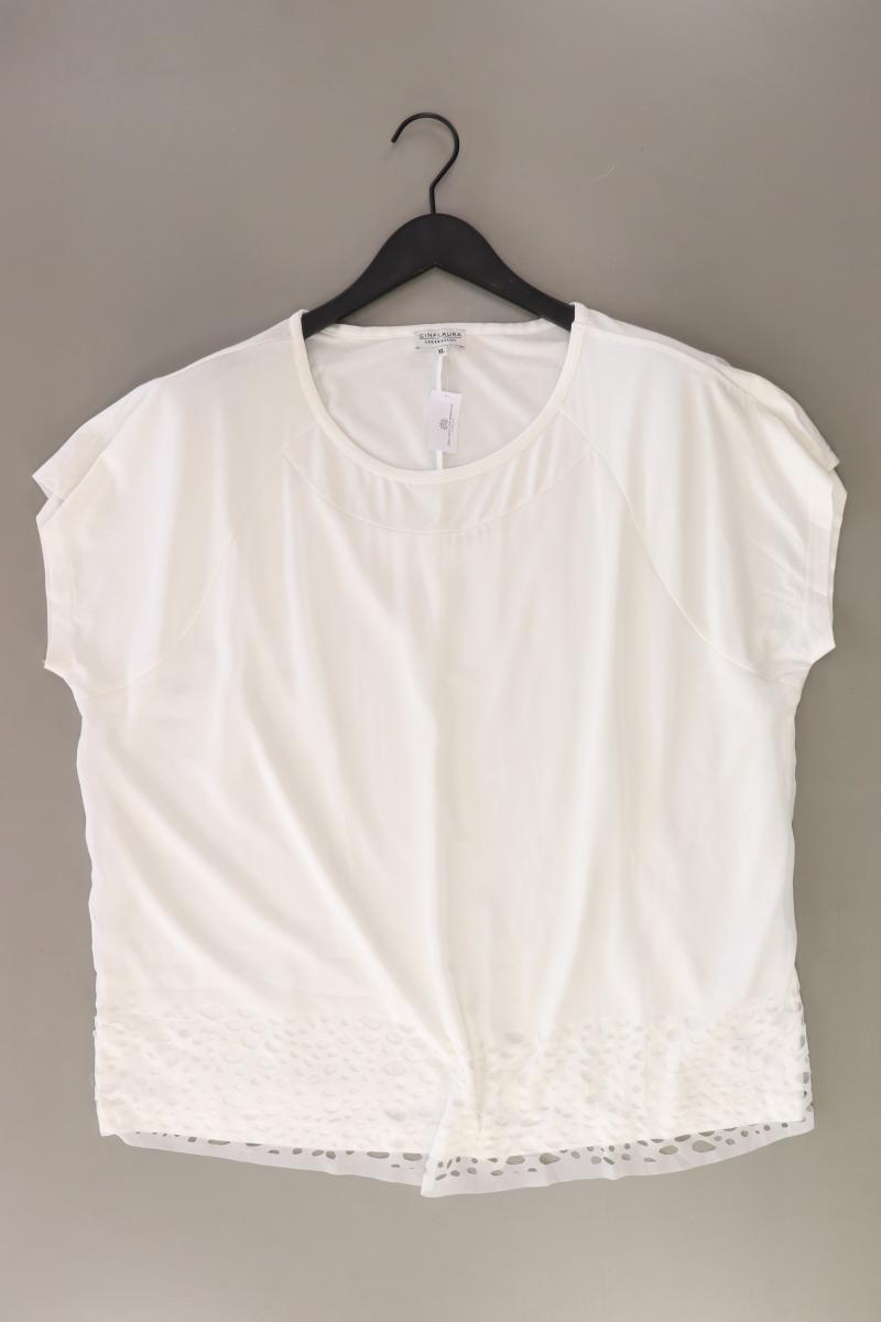 Gina Laura Kurzarmbluse Gr. XL weiß aus Viskose