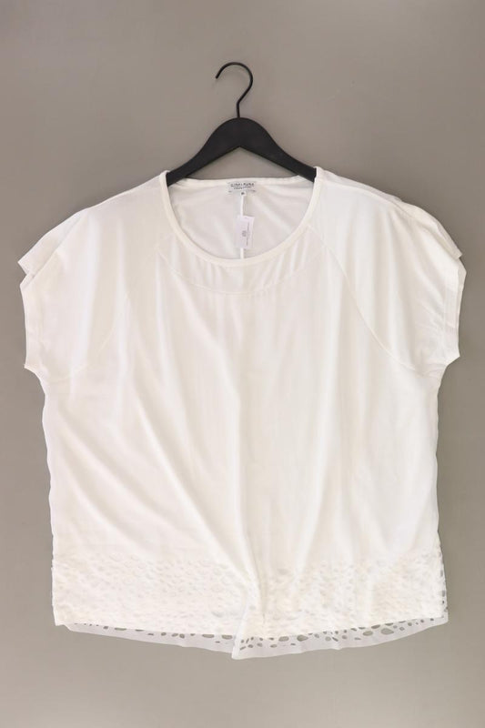 Gina Laura Kurzarmbluse Gr. XL weiß aus Viskose