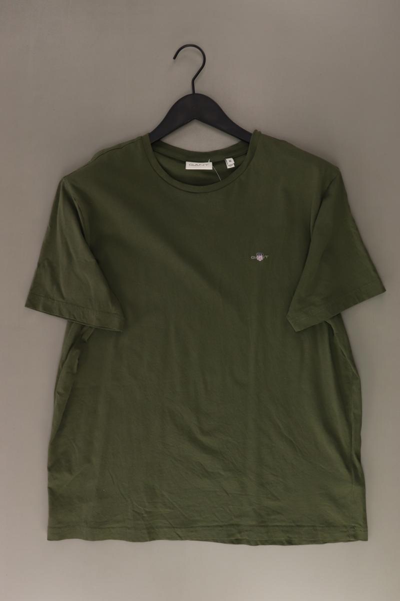 Gant T-Shirt für Herren Gr. XL Kurzarm olivgrün aus Baumwolle