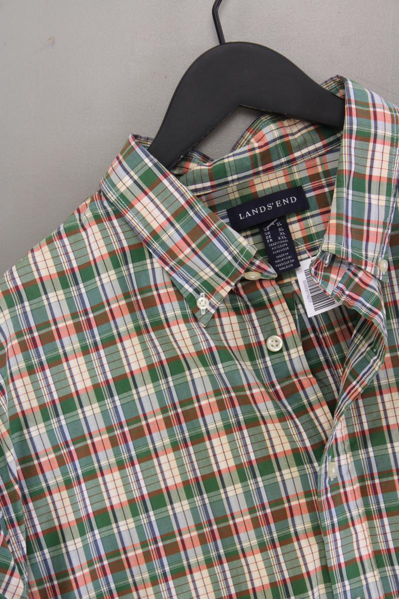 Lands' End Karohemd für Herren Gr. XL kariert neuwertig Langarm grün