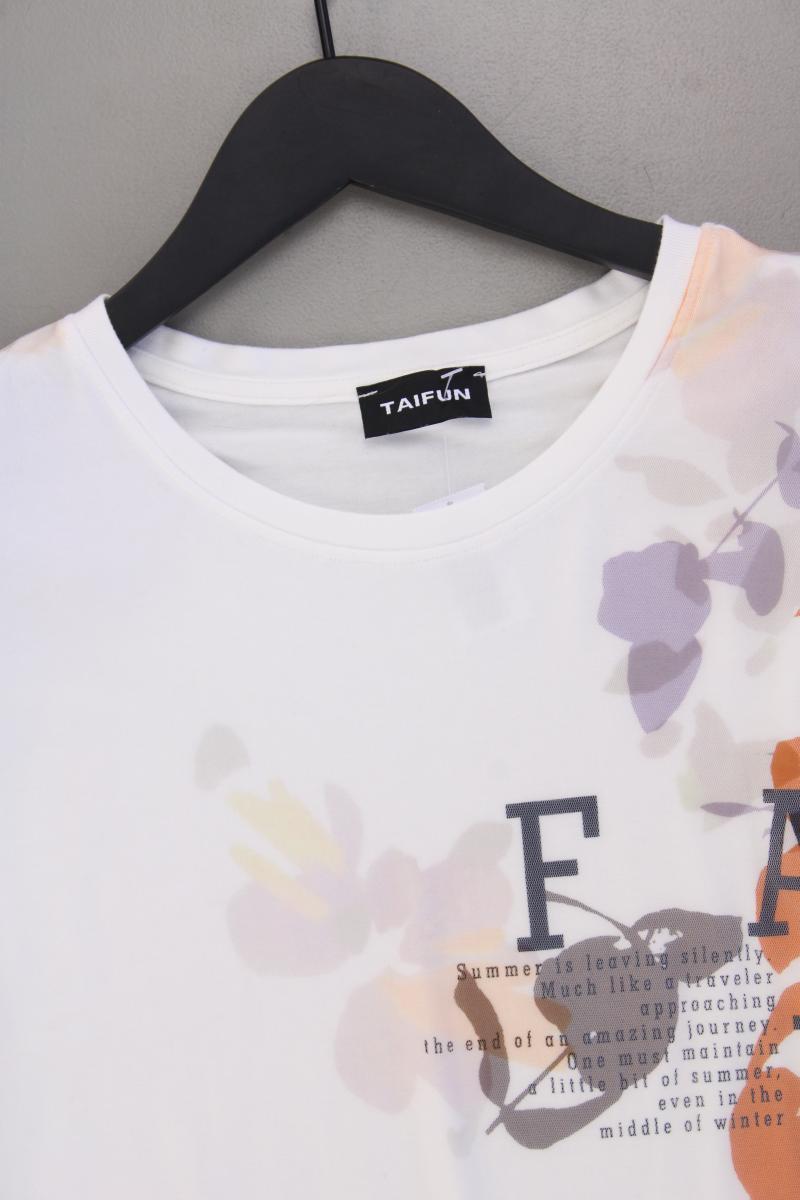 Taifun Printshirt Gr. 42 Kurzarm weiß