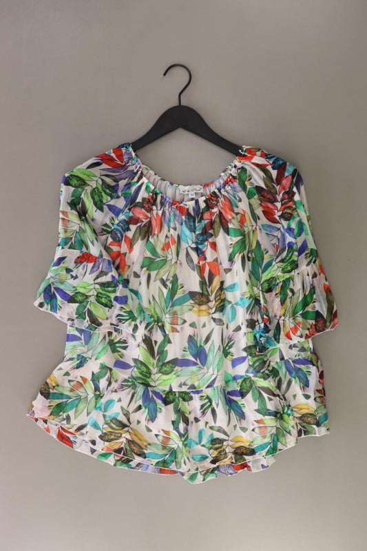 Lisa Tossa Kurzarmbluse Gr. 40 mit Carmen-Ausschnitt mehrfarbig aus Polyester