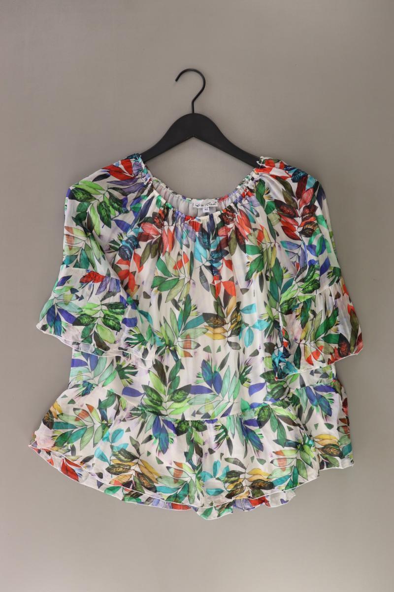 Lisa Tossa Kurzarmbluse Gr. 40 mit Carmen-Ausschnitt mehrfarbig aus Polyester