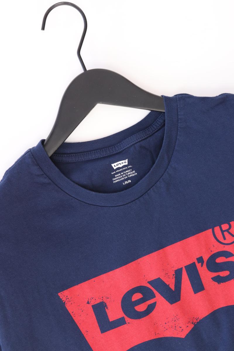 Levi's Printshirt Gr. L Kurzarm blau aus Baumwolle