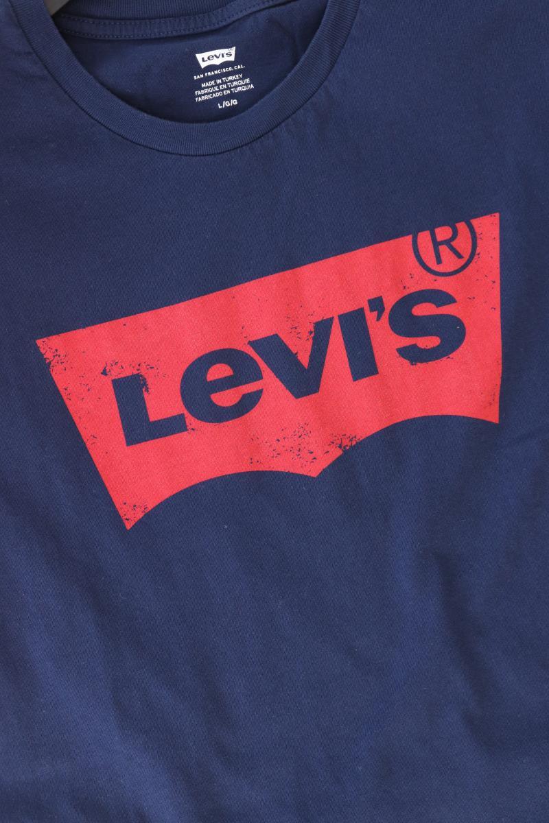 Levi's Printshirt Gr. L Kurzarm blau aus Baumwolle