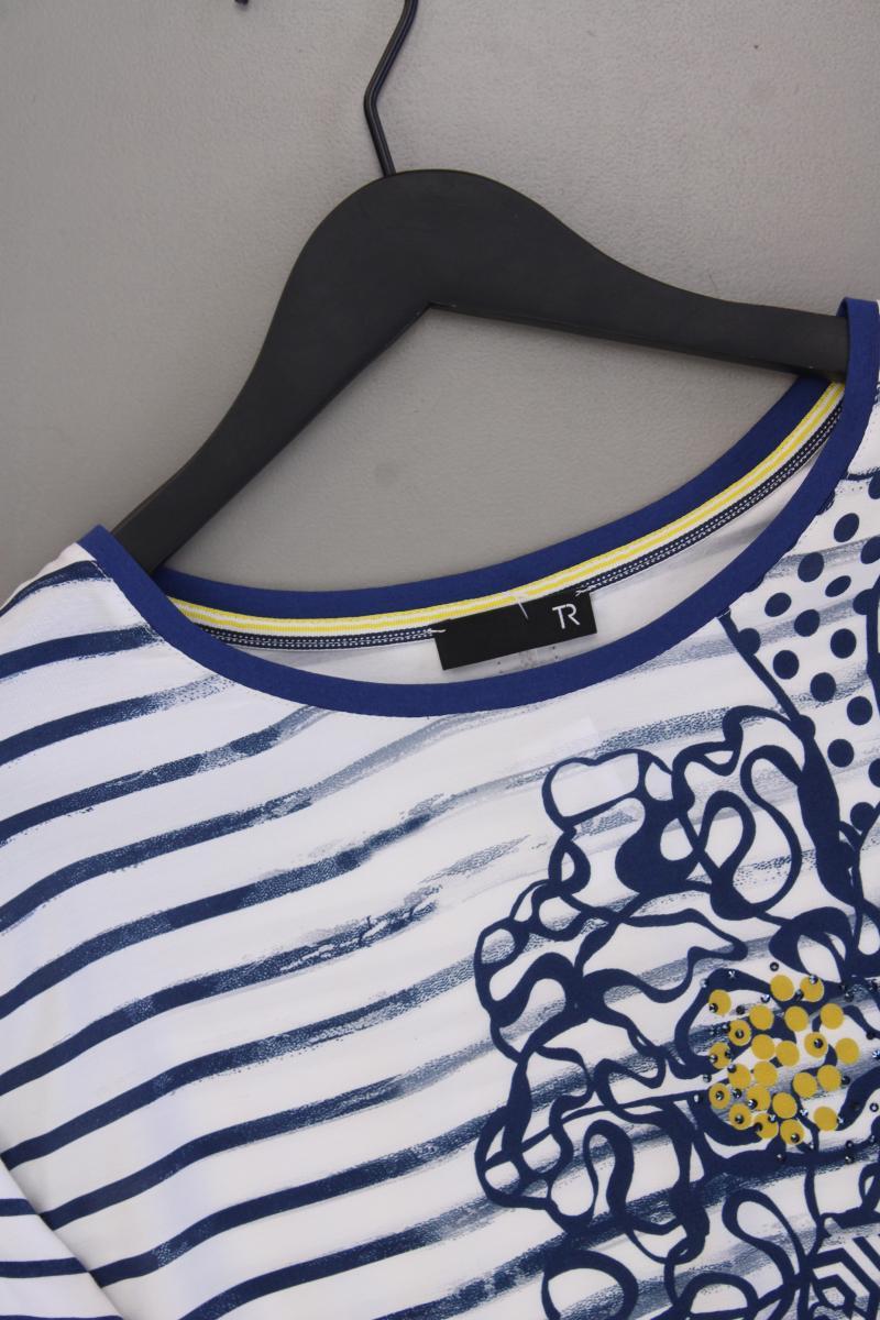 Rabe Ringelshirt Gr. 44 gestreift 3/4 Ärmel blau aus Baumwolle