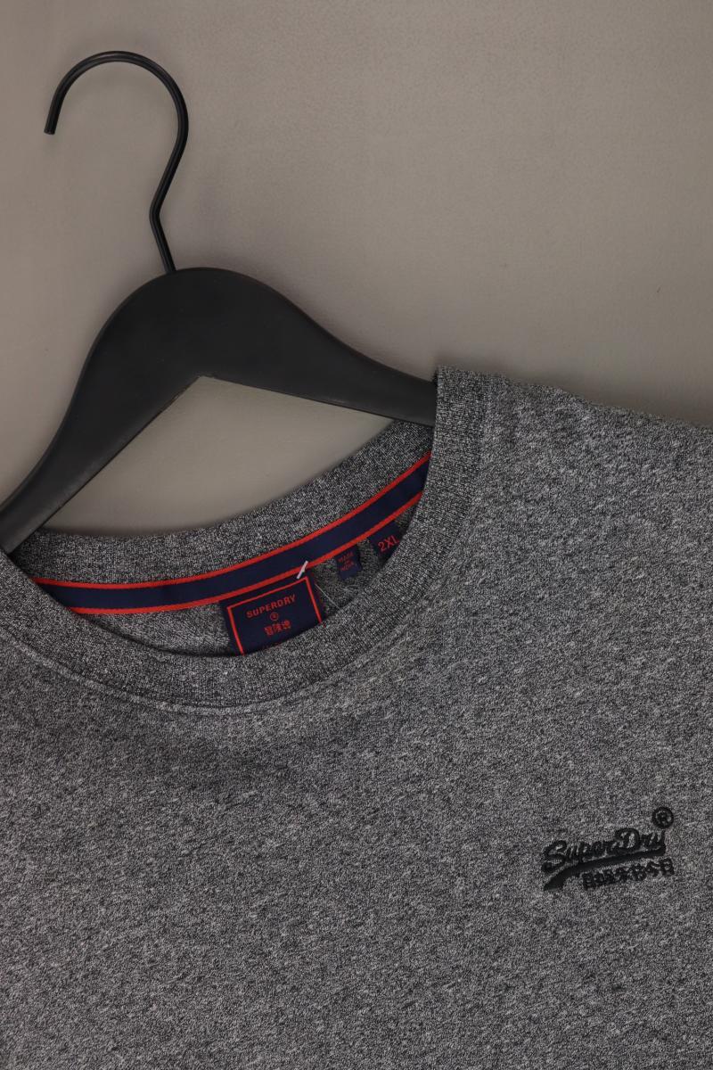 Superdry T-Shirt für Herren Gr. XXL Kurzarm grau aus Baumwolle