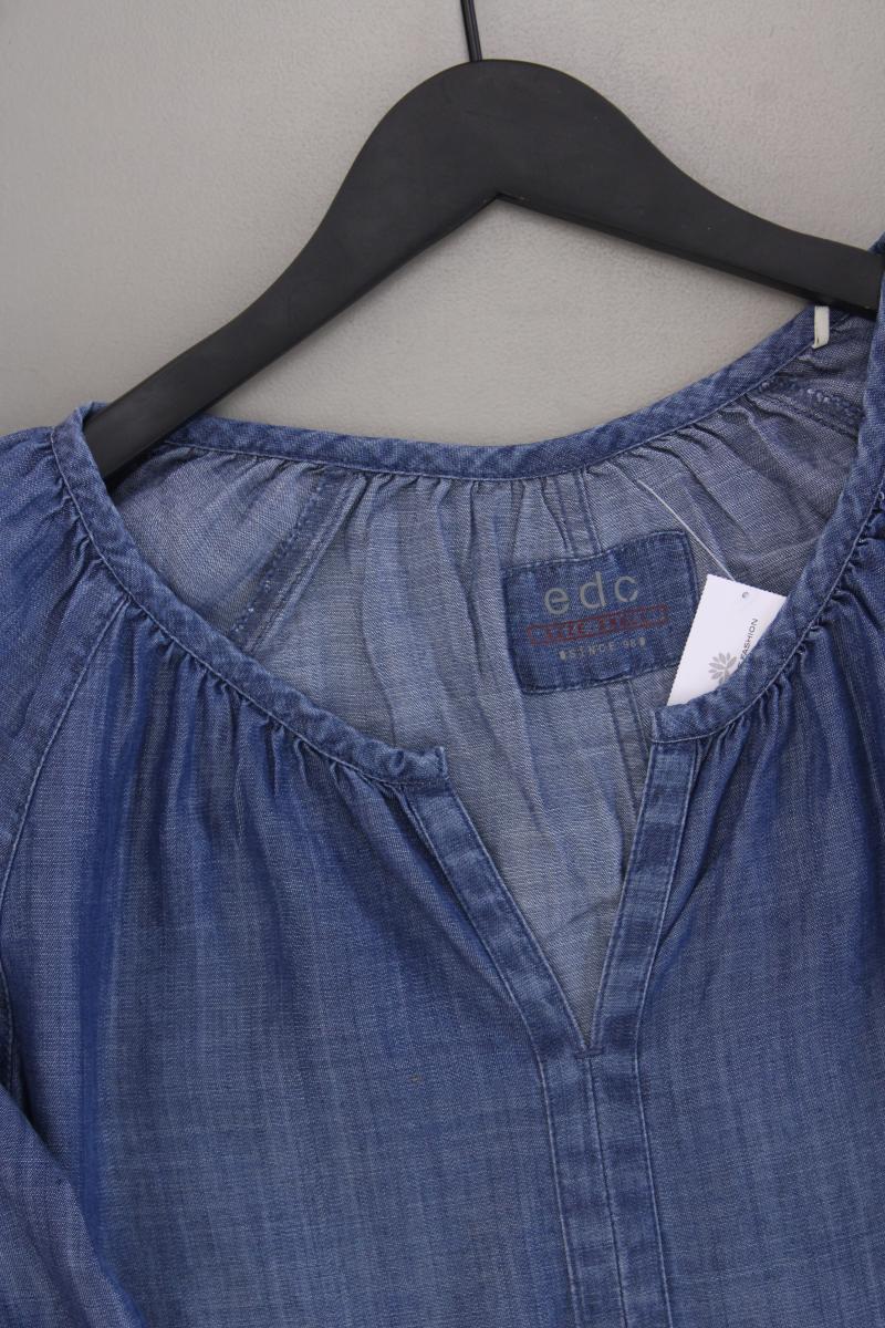 edc by Esprit Classic Bluse Gr. S neuwertig 3/4 Ärmel blau aus Lyocell