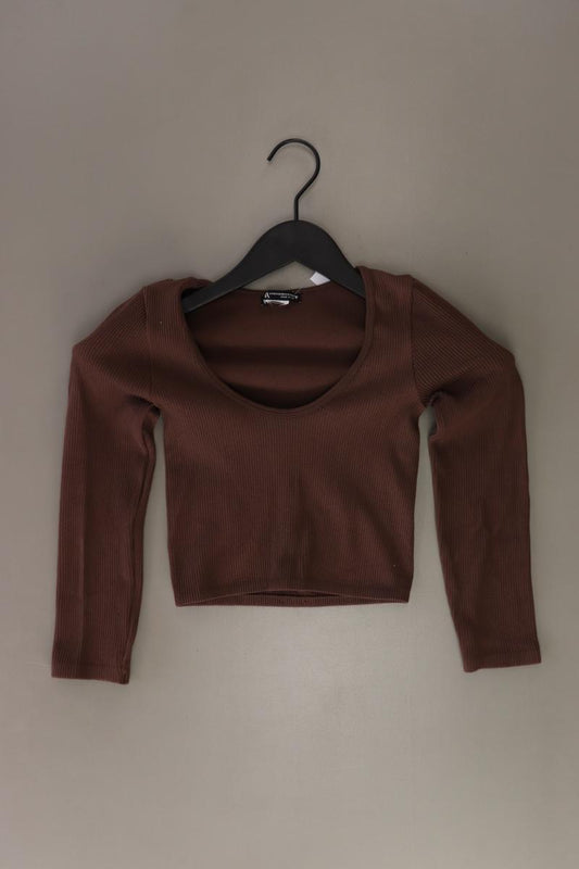 Zara Cropped Shirt Gr. XS/s 3/4 Ärmel braun aus Polyester