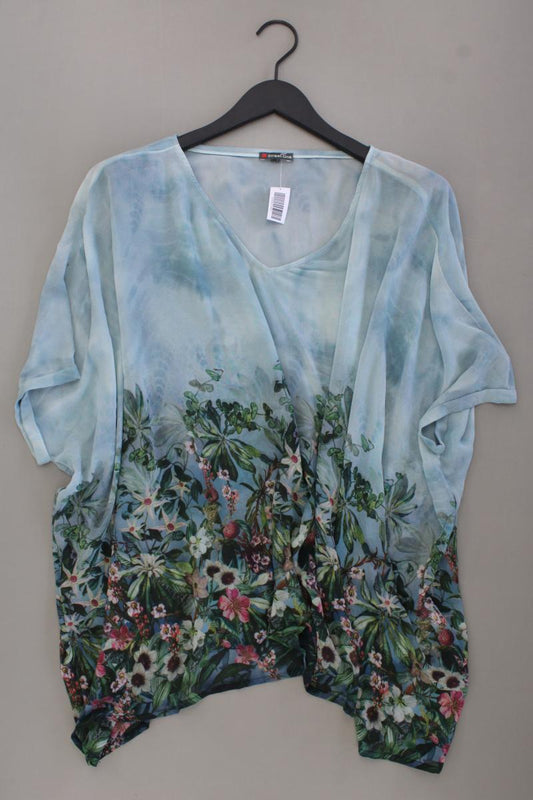 Street One Chiffonbluse Gr. 42 mit Blumenmuster Weite Ärmel blau aus Polyester