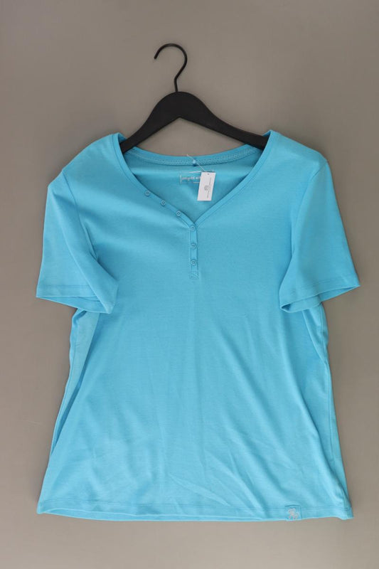 Gerry Weber Shirt mit V-Ausschnitt Gr. XL Kurzarm türkis aus Baumwolle