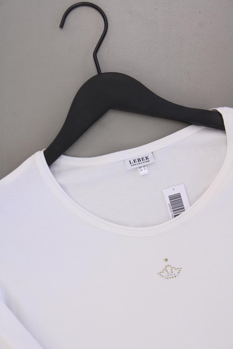 LEBEK Barbara Lebek T-Shirt Gr. 46 neuwertig Kurzarm weiß aus Viskose
