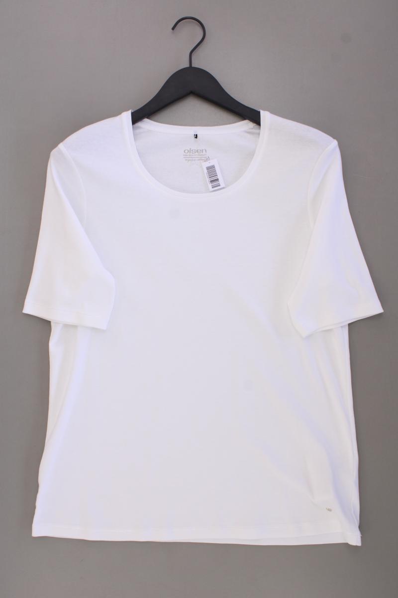 olsen T-Shirt Gr. 46 neuwertig Kurzarm weiß aus Baumwolle
