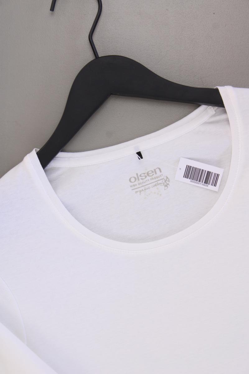 olsen T-Shirt Gr. 46 neuwertig Kurzarm weiß aus Baumwolle