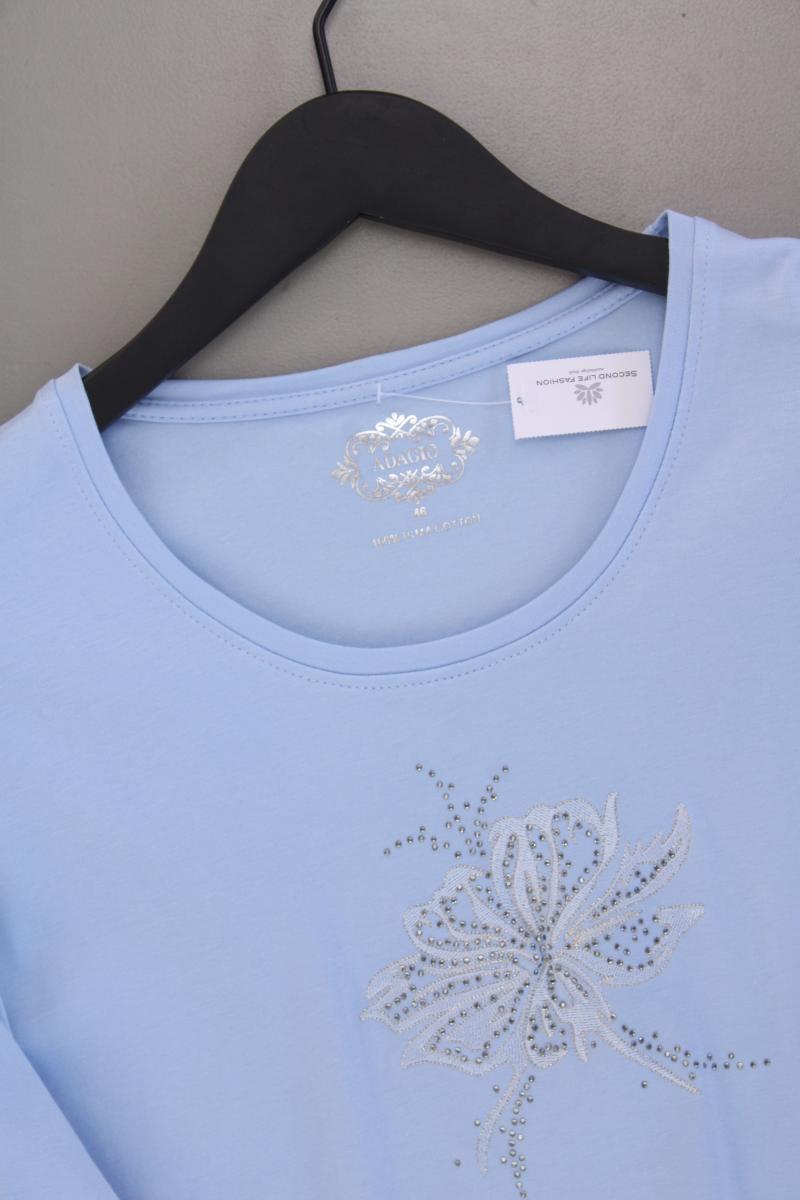 Adagio Classic Shirt Gr. 46 neuwertig 3/4 Ärmel blau aus Baumwolle