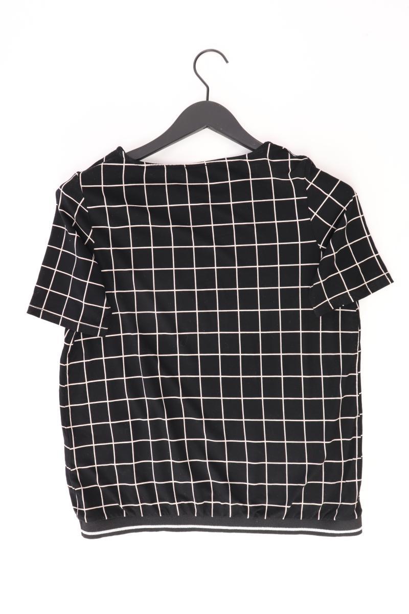 Street One T-Shirt Gr. 38 kariert Kurzarm schwarz aus Viskose