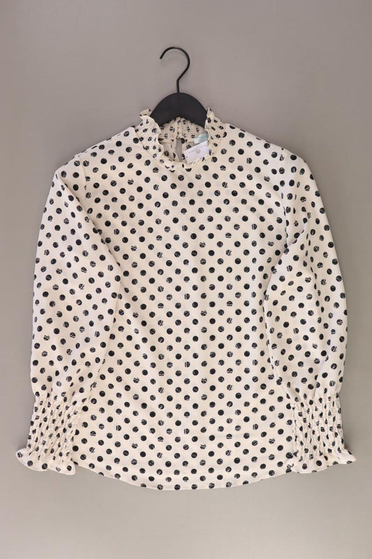 Colléction L. Bluse Gr. 40 gepunktet Langarm creme aus Polyester