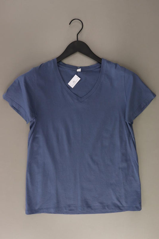 Uniqlo Shirt mit V-Ausschnitt Gr. S Kurzarm blau aus Baumwolle