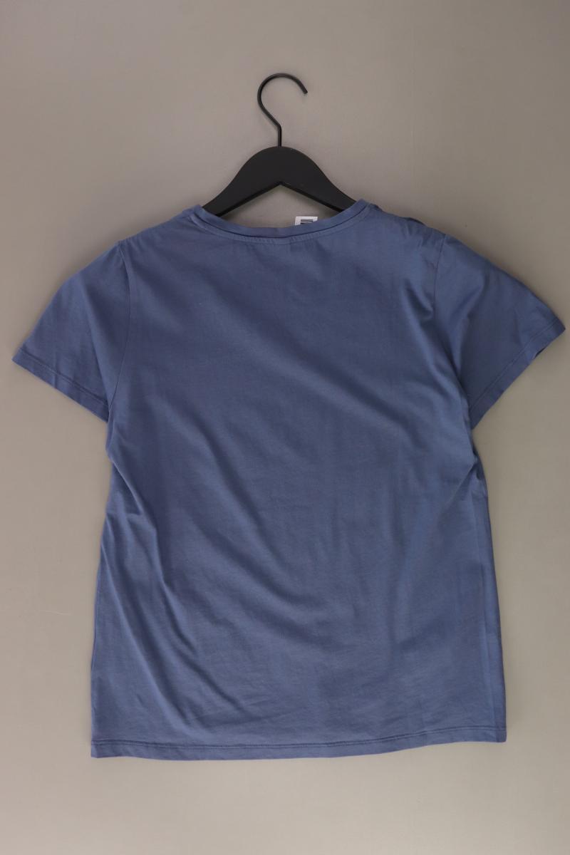 Uniqlo Shirt mit V-Ausschnitt Gr. S Kurzarm blau aus Baumwolle