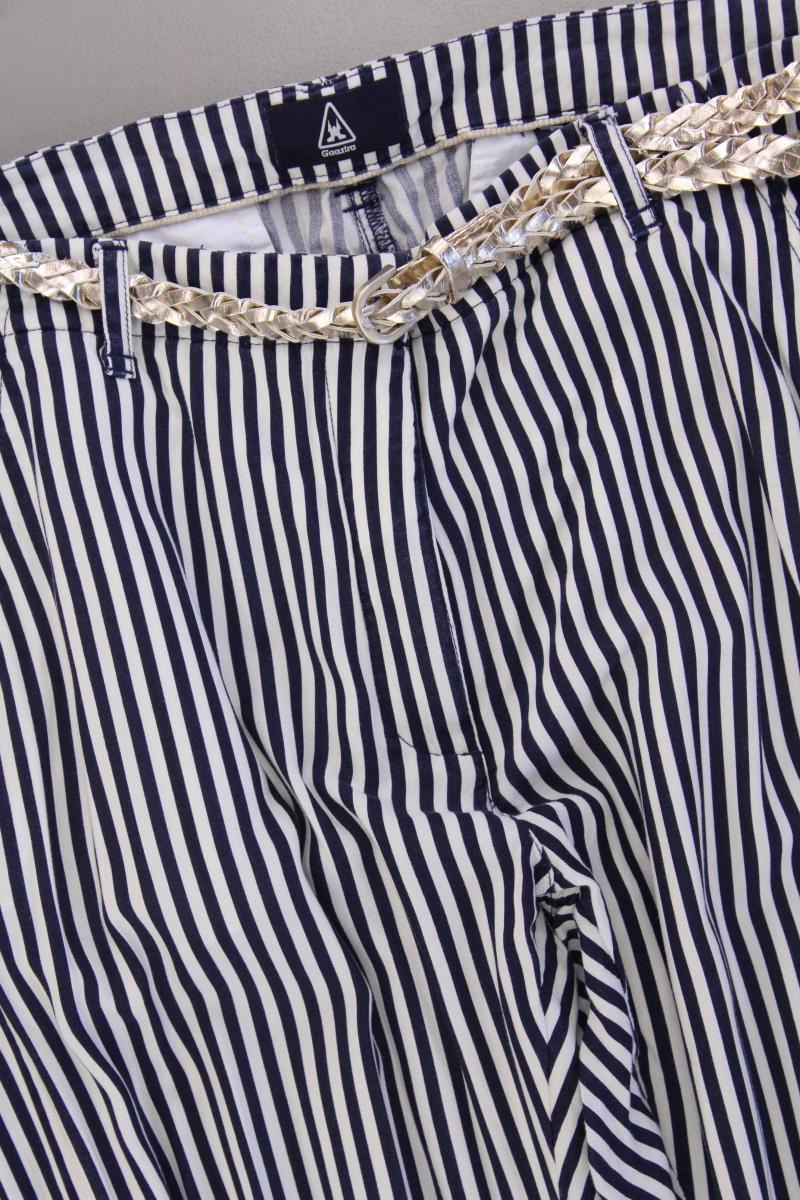Gaastra Stoffhose Gr. S gestreift mit Gürtel blau aus Viskose