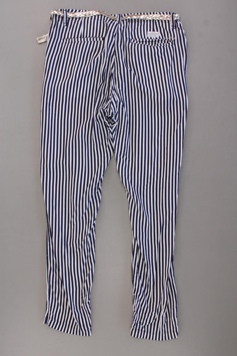 Gaastra Stoffhose Gr. S gestreift mit Gürtel blau aus Viskose