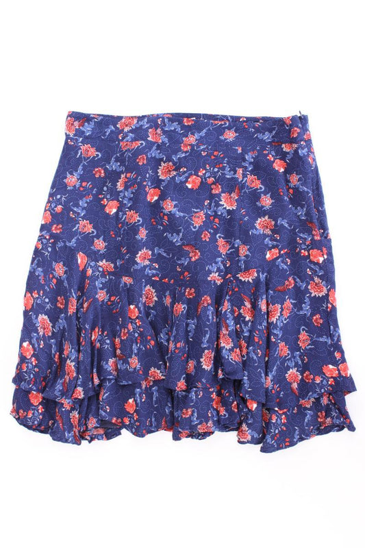 Esprit Rock Gr. 38 mit Blumenmuster blau aus Viskose