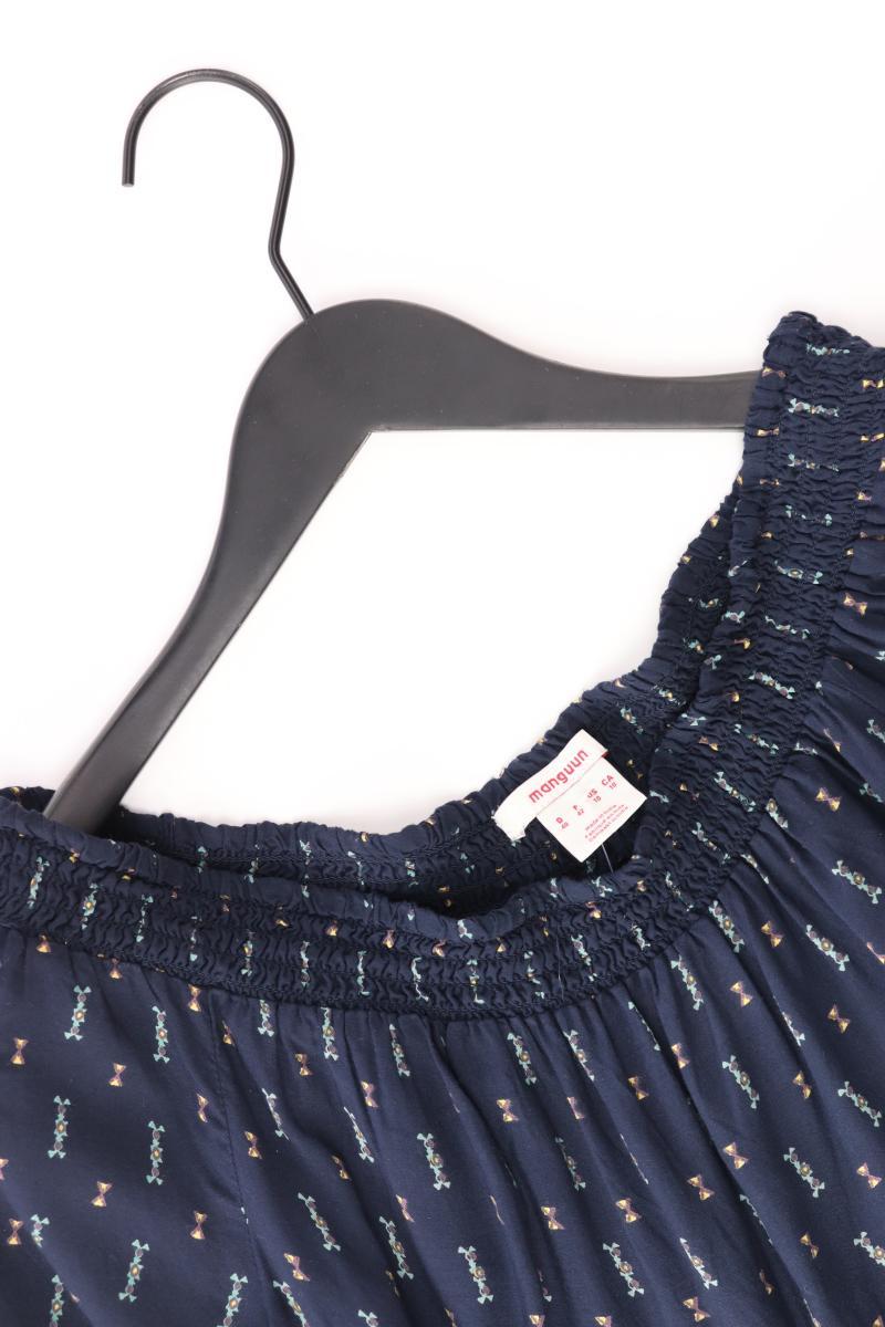 Manguun Kurzarmbluse Gr. 40 mit Carmen-Ausschnitt blau