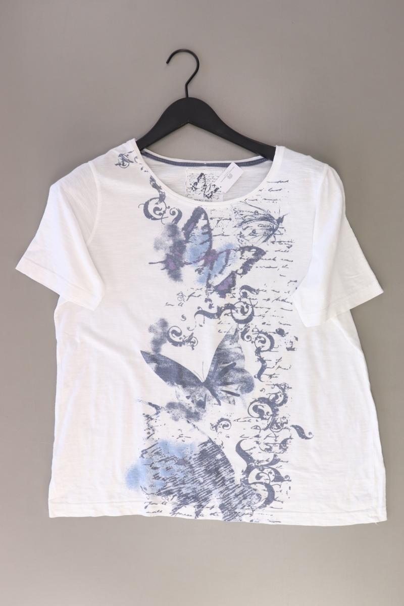 Marco Pecci Printshirt Gr. 44 Kurzarm weiß aus Baumwolle