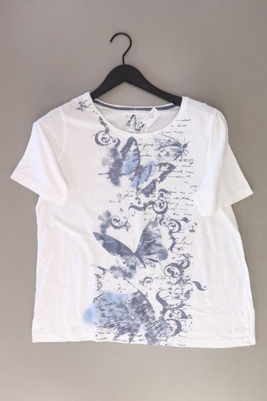 Marco Pecci Printshirt Gr. 44 Kurzarm weiß aus Baumwolle