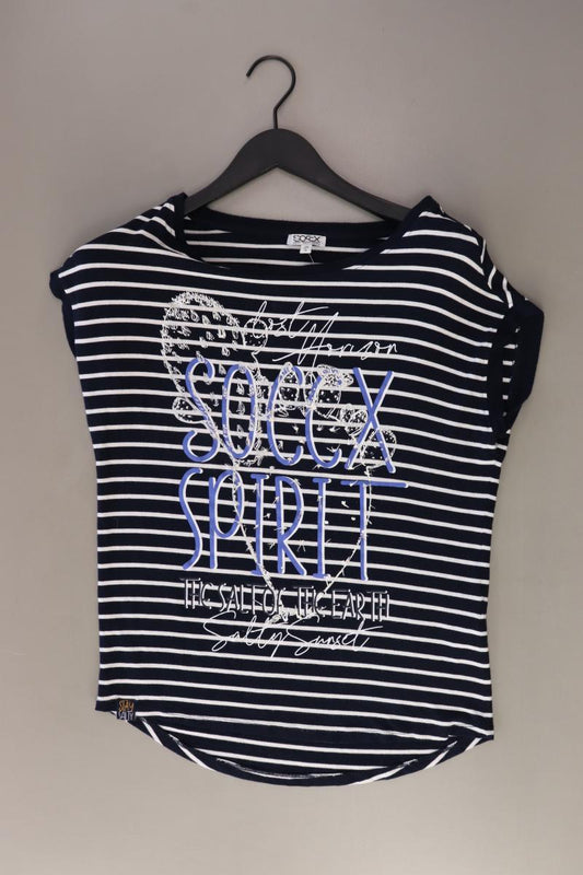 Soccx Printshirt Gr. 36 gestreift Kurzarm blau aus Baumwolle