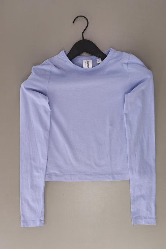 COLLUSION Cropped Shirt Gr. 34 Langarm blau aus Baumwolle