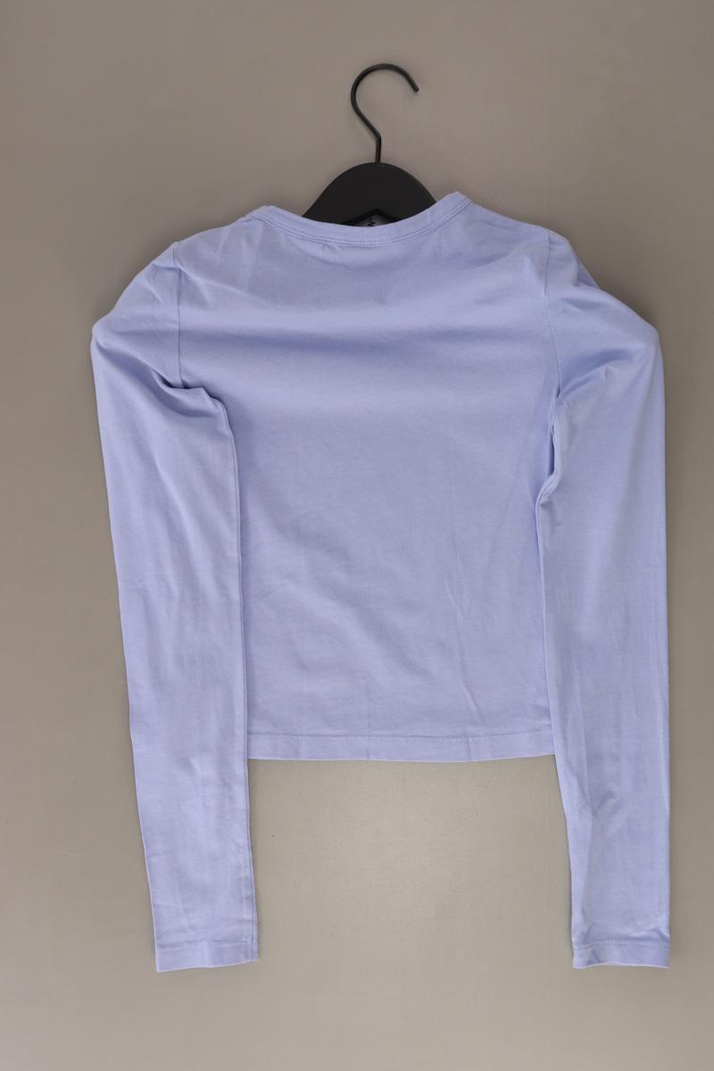 COLLUSION Cropped Shirt Gr. 34 Langarm blau aus Baumwolle