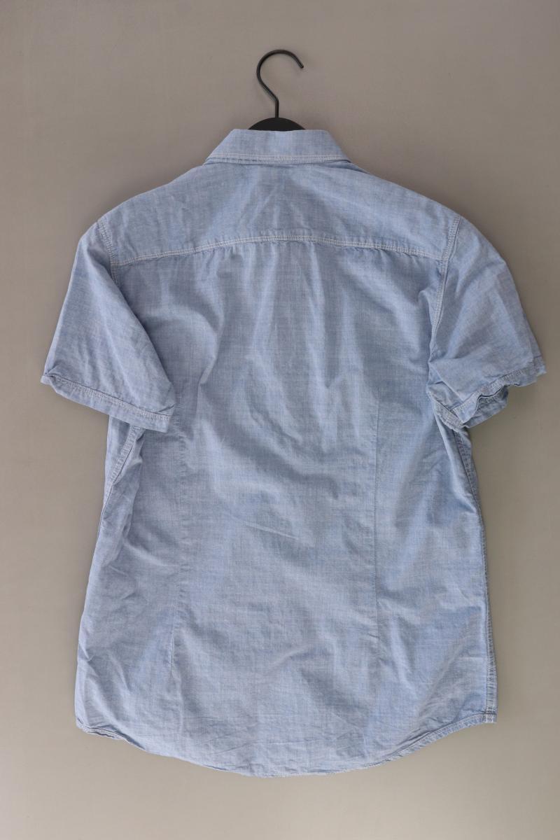 Tom Tailor Kurzarmhemd für Herren Gr. M blau aus Baumwolle