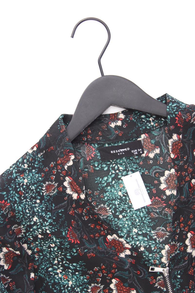 Reserved Blouson Gr. 34 mit Blumenmuster Langarm mehrfarbig aus Polyester