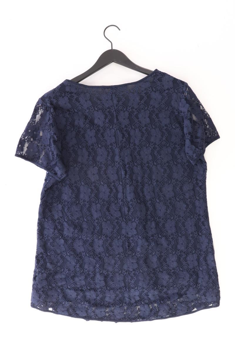 Ashley Brooke Spitzenbluse Gr. 48 Kurzarm mit Pailletten blau aus Polyester