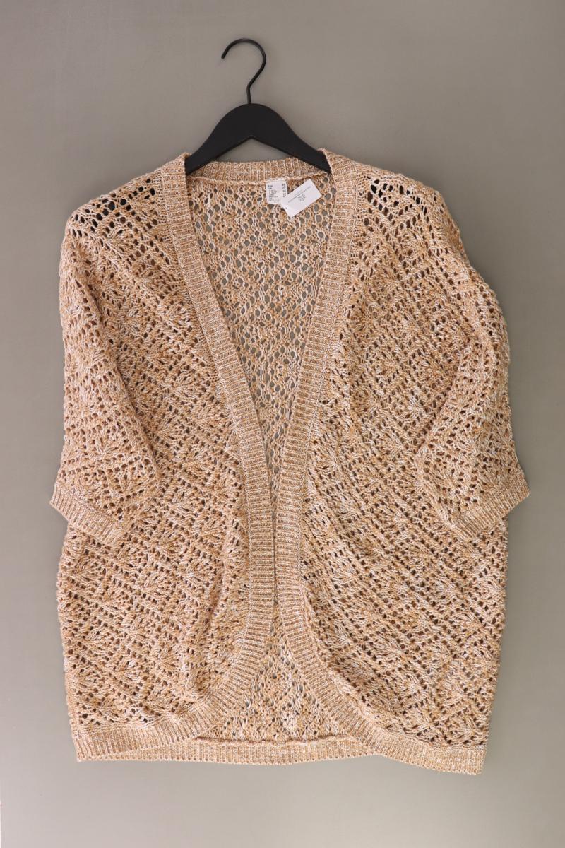 Strickjacke Gr. 48 3/4 Ärmel braun aus Baumwolle