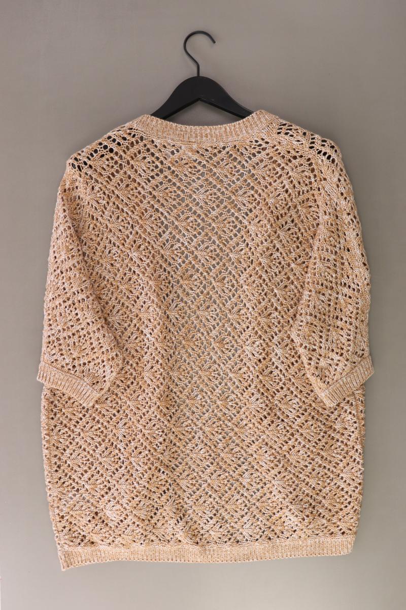 Strickjacke Gr. 48 3/4 Ärmel braun aus Baumwolle