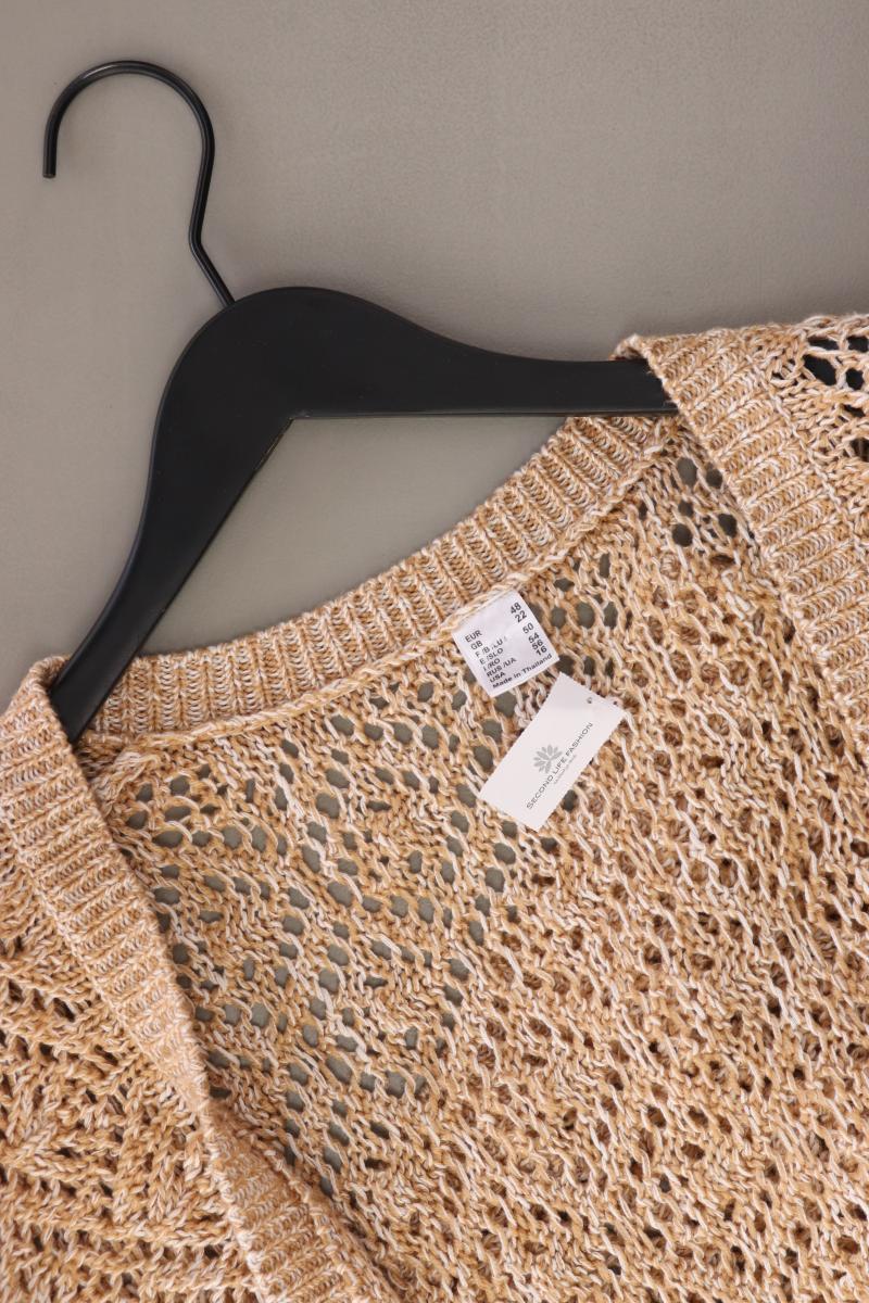 Strickjacke Gr. 48 3/4 Ärmel braun aus Baumwolle