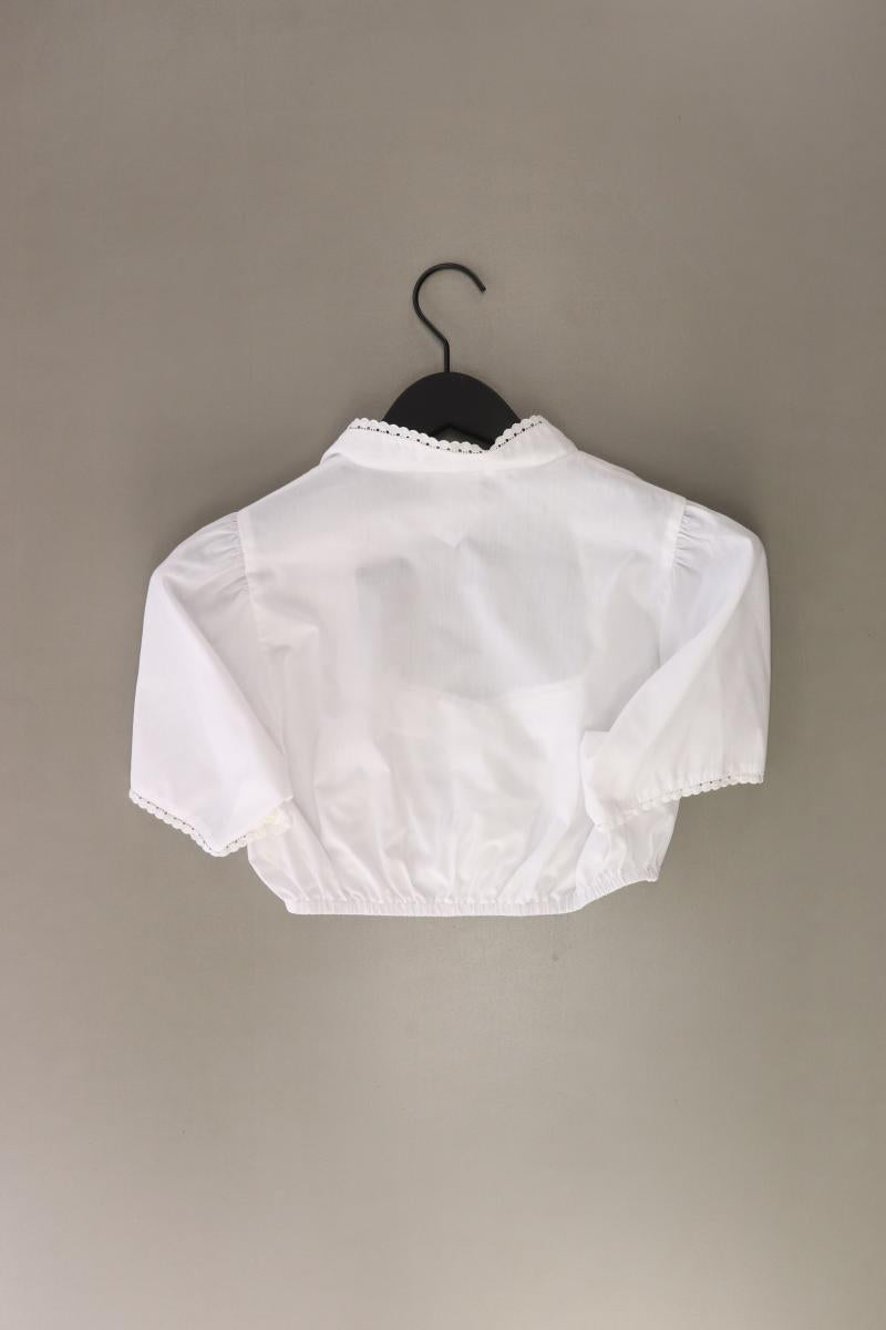 Alphorn Dirndl Bluse Gr. 38 Kurzarm weiß aus Baumwolle