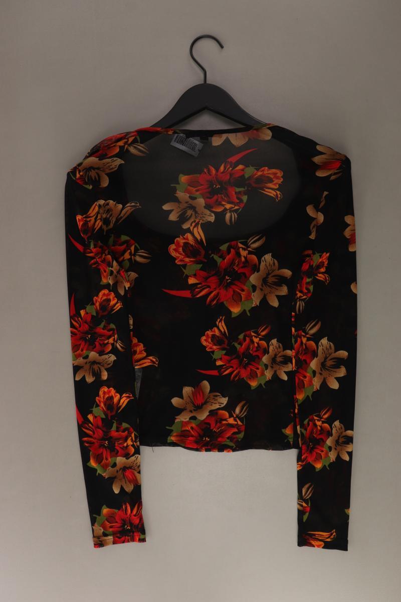 MISSGUIDED Langarmbluse Gr. 38 mit Blumenmuster schwarz aus Polyester