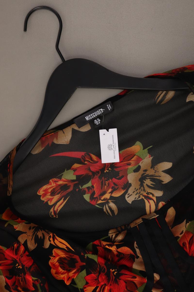 MISSGUIDED Langarmbluse Gr. 38 mit Blumenmuster schwarz aus Polyester