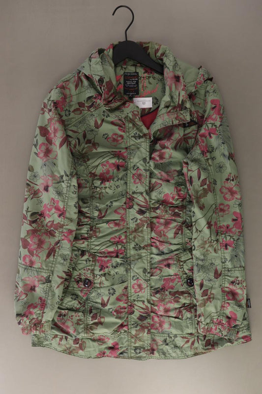 s'questo Übergangsjacke Gr. 40 mit Blumenmuster grün aus Baumwolle