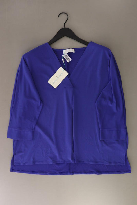 Pfeffinger Regular Bluse Gr. 48 neu mit Etikett 3/4 Ärmel blau aus Polyester