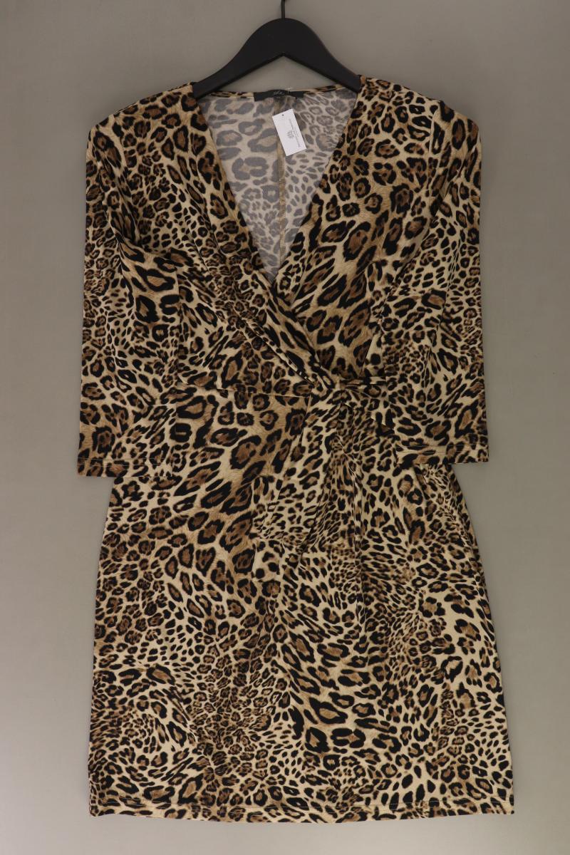 She Schlauchkleid Gr. 40 mit Tierdruck 3/4 Ärmel braun aus Polyester