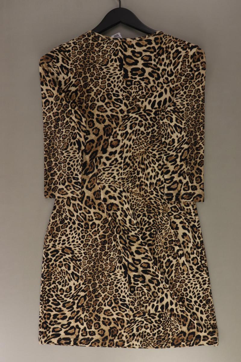She Schlauchkleid Gr. 40 mit Tierdruck 3/4 Ärmel braun aus Polyester