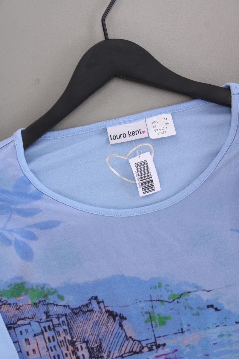 Laura Kent Kurzarmbluse Gr. 44 blau aus Viskose