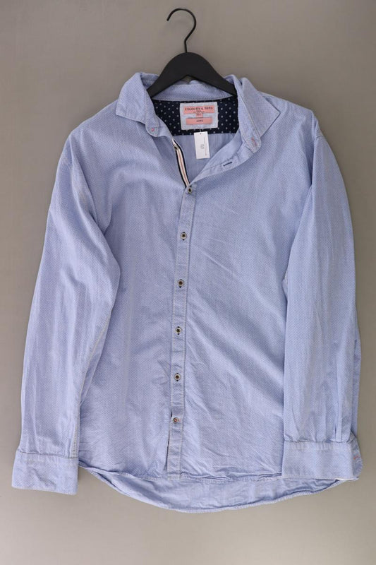 Colours & Sons Langarmhemd für Herren Gr. XXXL blau aus Baumwolle