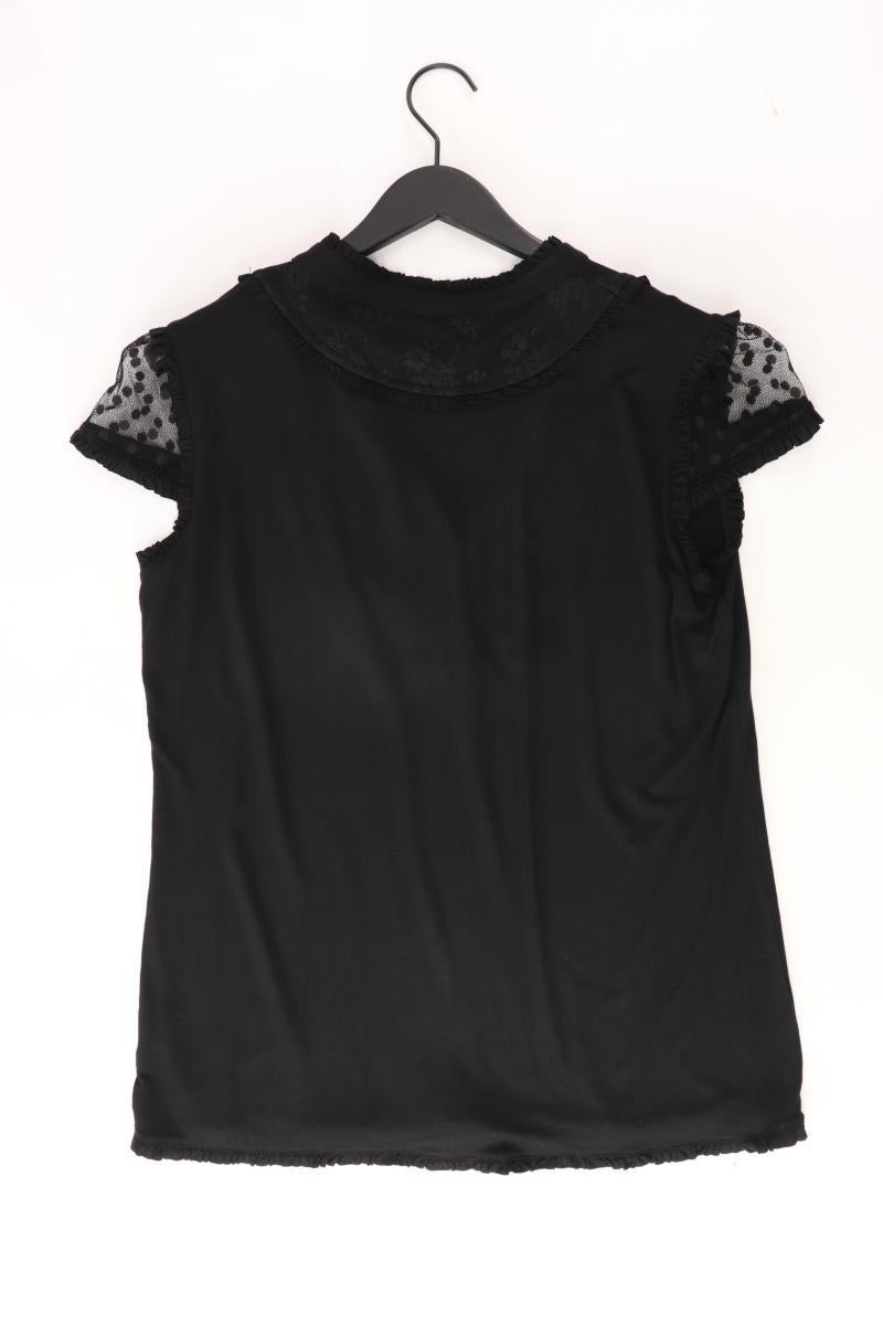 Himmelblau Kurzarmbluse Gr. 44 schwarz aus Baumwolle
