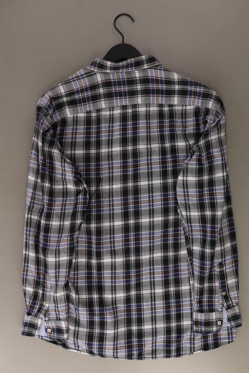 Pierre Cardin Karohemd für Herren Gr. XL kariert Langarm blau aus Baumwolle