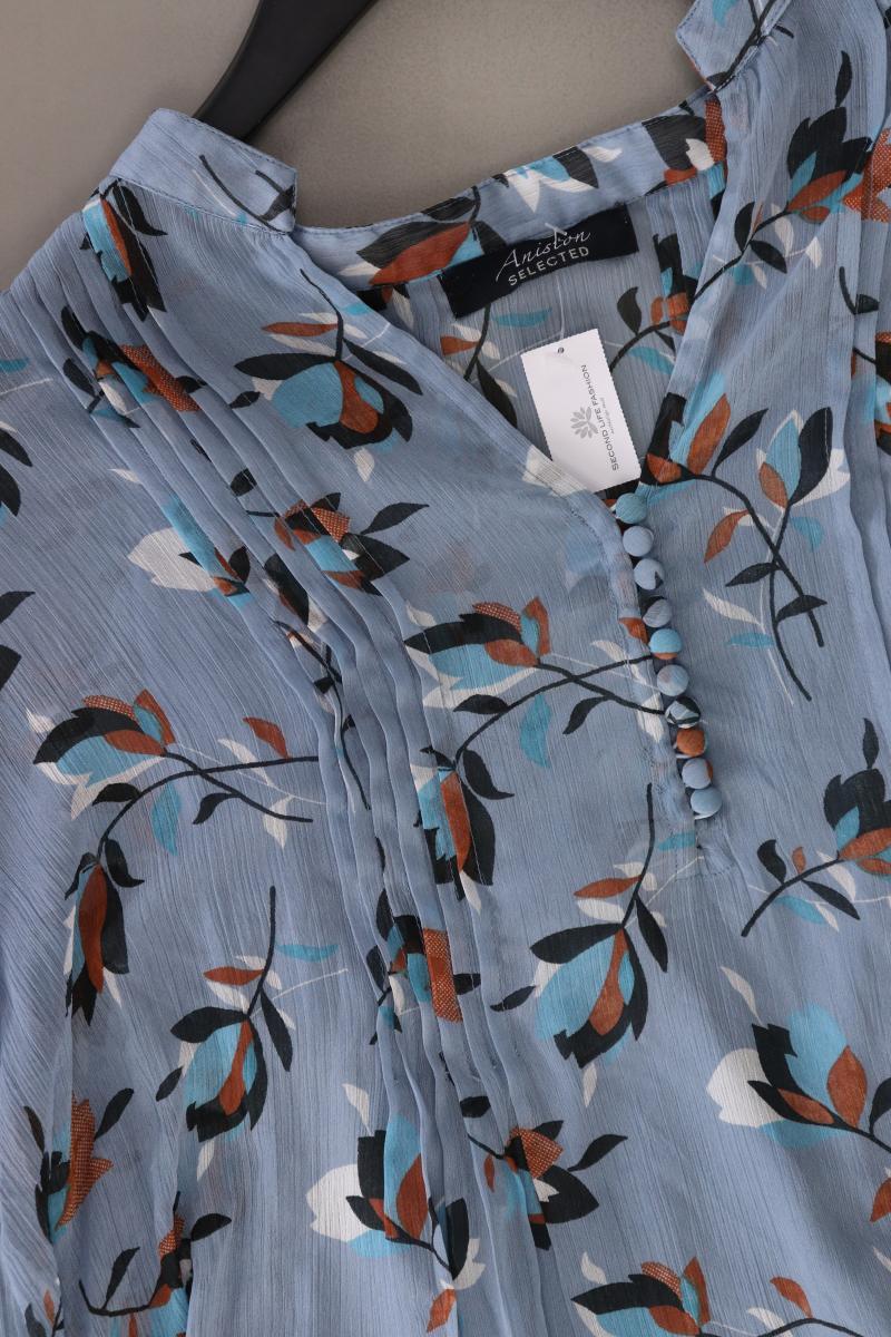 Aniston Langarmbluse Gr. 40 mit Blumenmuster blau aus Polyester